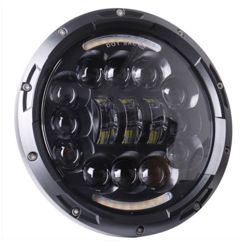 7'' round Jeep jk aftermarket headlights 2007-2018 with high low beam and drl