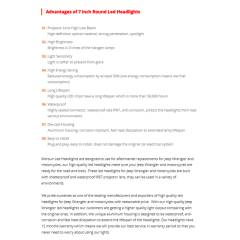 Jeep Wrangler led halo headlights with hi/lo beam and drl