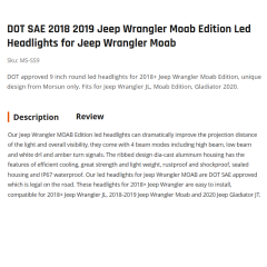 DOT SAE 2018 2019 Jeep Wrangler Moab Edition Led Headlights for Jeep Wrangler Moab