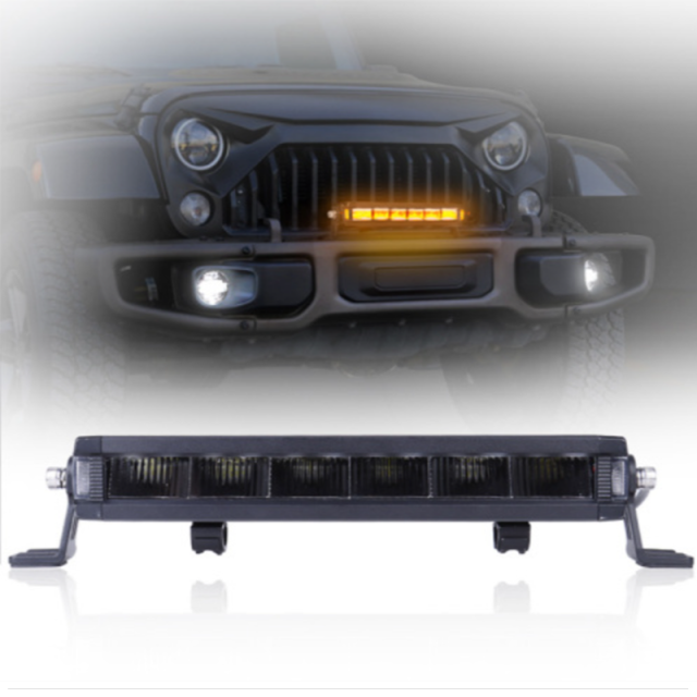Amber and White Off Road Led Light Bar for Jeep Wrangler JL JK Gladiator