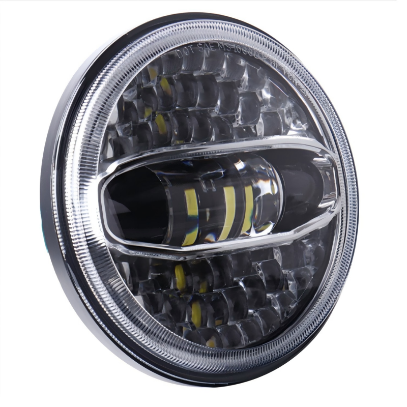 Unique Jepp JL Headlight 7" LED Headlight with Bracket Adaptor Hi Low Beam Headlight with Halo for Jeep JL 2018+