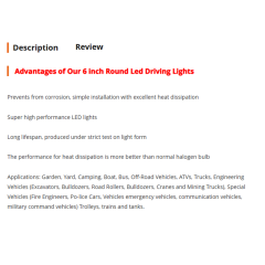 51W 6 inch Round Led Offroad Lights Jeep Wrangler Off Road Lights 6 inch Round Led Driving Lights