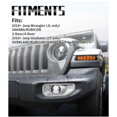 Led Daytime Running Lights with Turn Signal for 2018+ Jeep Wrangler Sahara 4-Door Rubicon 2-Door 4-Door