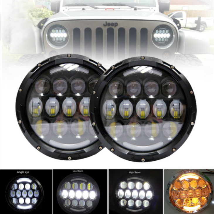 7" 75W LED Headlights With Daytime Running Light (DRL) turn signal For Jeep Wrangler TJ 1997-2006
