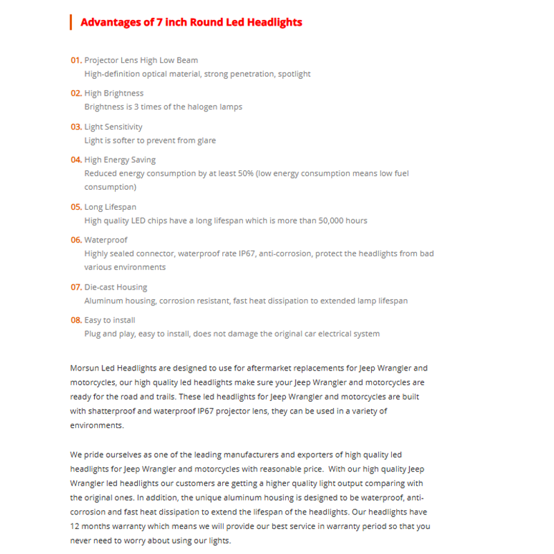 7" LED Headlights 45W High Low Beam LED H4 Halo Angel Eye DRL Amber Turn Signal for Jeep Wrangler JK Harley