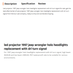 led projector 1997 jeep wrangler halo headlights replacement with drl turn signal