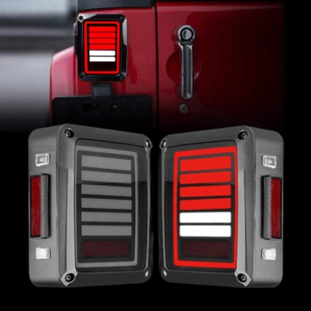 Car LED Tail light 12V smoked Lens Led Stop Tail Lamp for Jeep Wrangler JK