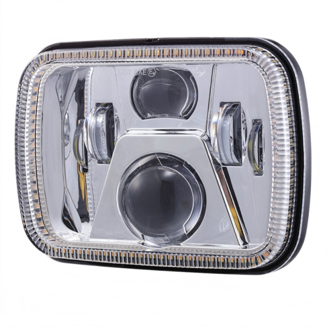 High quality 5x7 inch truck led headlight for jeep cherokee xj/GMC headlamp with rectangular halo ring
