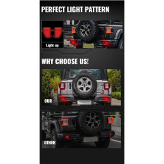 2018 up Jeep Wrangler JL Rear Bumper Led Tail Lights Reflector Lamps