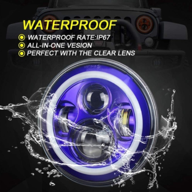 7 inch Led Blue Halo Lights for Jeep Wrangler JK Blue Halo Headlights Jeep Wrangler Conversion Kits