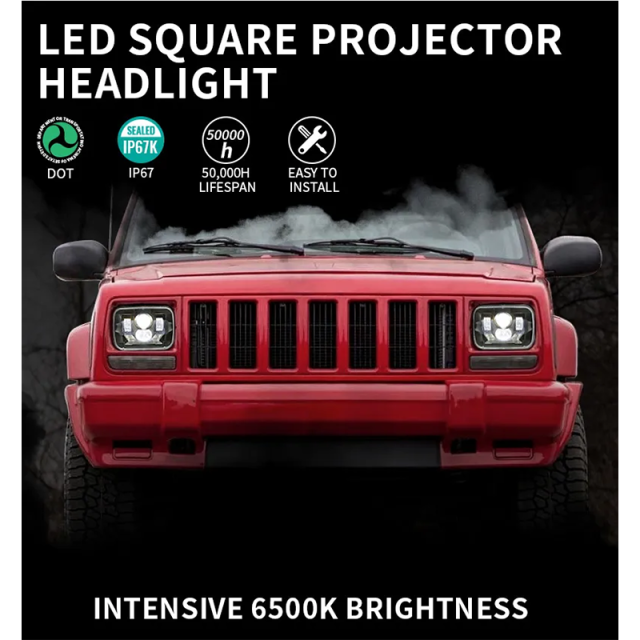5x7 Lights Rectangular Right Hand Drive Jeep Cherokee Led Headlights RHD American Cars Jeep Wrangler Headlights