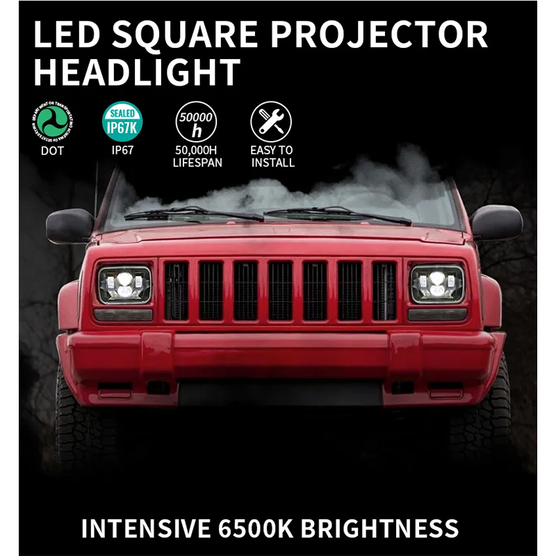 5x7 Lights Rectangular Right Hand Drive Jeep Cherokee Led Headlights RHD American Cars Jeep Wrangler Headlights