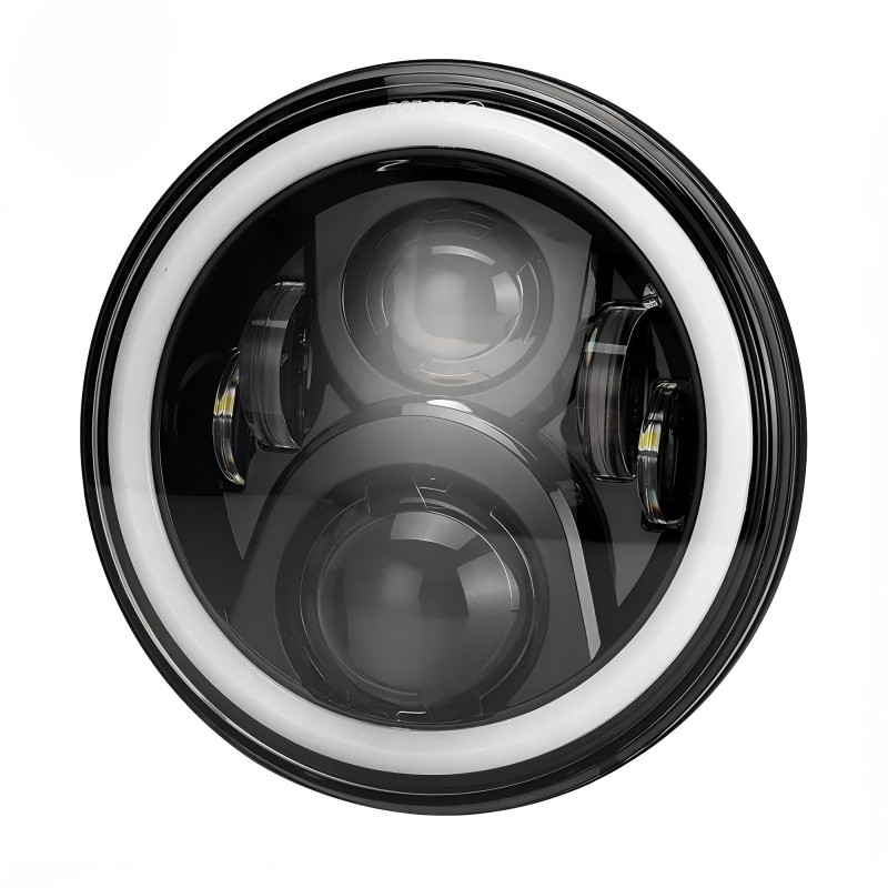 For Lands Rover Defender/Royal Enfield Headlight 7" Led Headlight with DRL Turning for Jeep Wrangler JK JKU CJ TJ