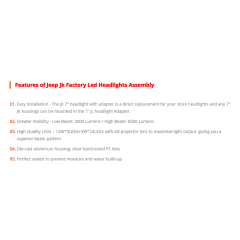 7 inch Round Jeep Jk Oem Led Headlights with Halo Lights Jeep Jk Factory Led Headlights Assembly