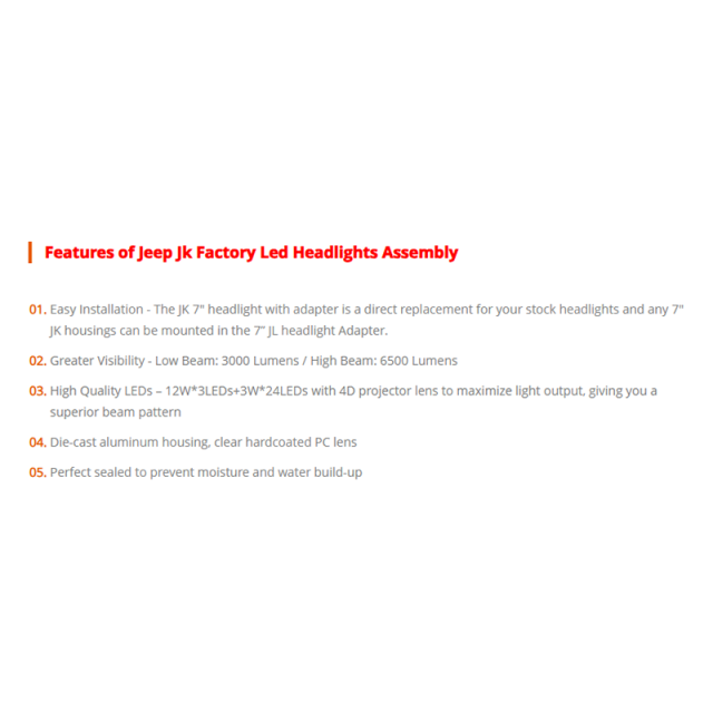 7 inch Round Jeep Jk Oem Led Headlights with Halo Lights Jeep Jk Factory Led Headlights Assembly