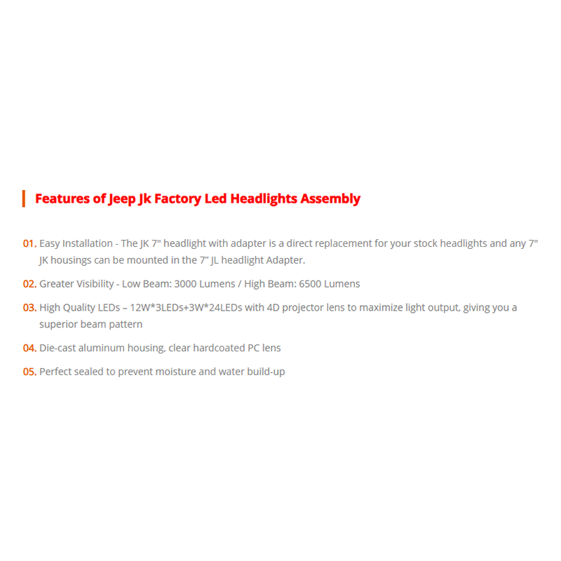 7 inch Round Jeep Jk Oem Led Headlights with Halo Lights Jeep Jk Factory Led Headlights Assembly