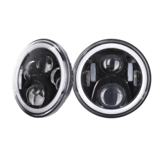 For Lands Rover Defender/Royal Enfield Headlight 7" Led Headlight with DRL Turning for Jeep Wrangler JK JKU CJ TJ