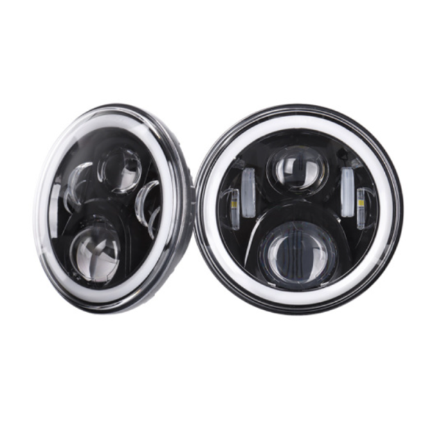 For Lands Rover Defender/Royal Enfield Headlight 7" Led Headlight with DRL Turning for Jeep Wrangler JK JKU CJ TJ