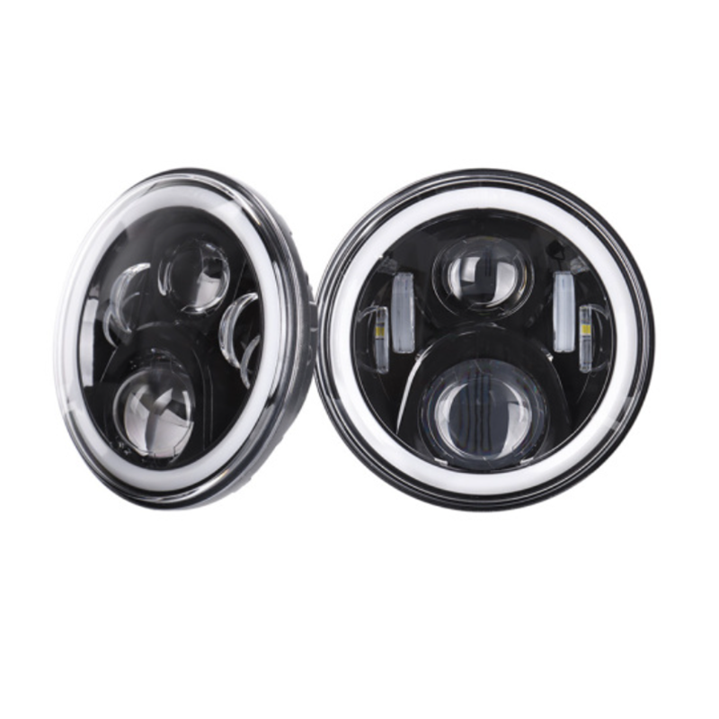 For Lands Rover Defender/Royal Enfield Headlight 7" Led Headlight with DRL Turning for Jeep Wrangler JK JKU CJ TJ