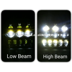 Square 5x7 led headlight for cherokee xj hi/lo beam Reflector led headlamp with angel eye for jeep accessories