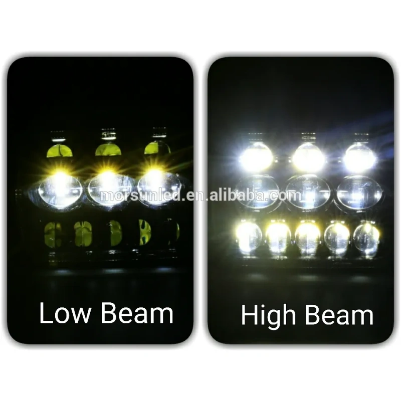 Square 5x7 led headlight for cherokee xj hi/lo beam Reflector led headlamp with angel eye for jeep accessories