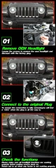 High power 108w 7 inch jeep wrangler halo projector headlights