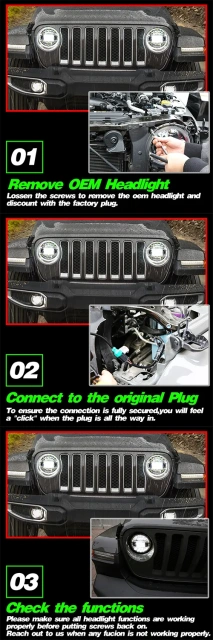 High power 108w 7 inch jeep wrangler halo projector headlights