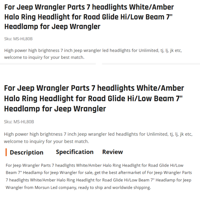 For Jeep Wrangler Parts 7 headlights White/Amber Halo Ring Headlight for Road Glide Hi/Low Beam 7" Headlamp for Jeep Wrangler