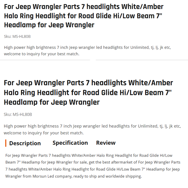 For Jeep Wrangler Parts 7 headlights White/Amber Halo Ring Headlight for Road Glide Hi/Low Beam 7" Headlamp for Jeep Wrangler