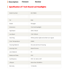 Morsun for Jeep Wrangler JK Accessories 7 Headlight H4 Bulb White/Yellow Turning Signal