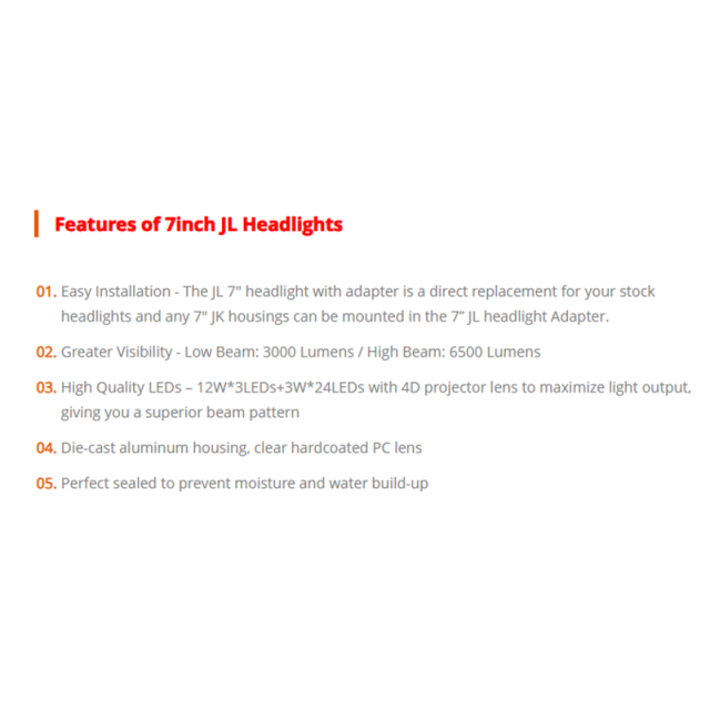 Unique Jepp JL Headlight 7" LED Headlight with Bracket Adaptor Hi Low Beam Headlight with Halo for Jeep JL 2018+