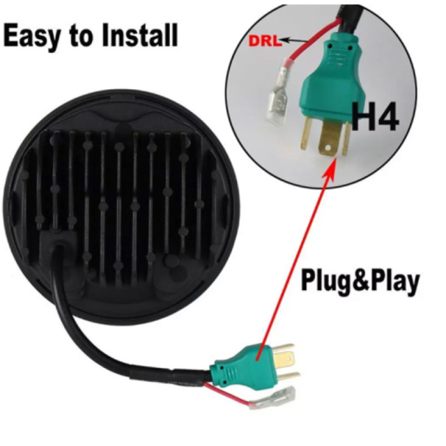 One Pair 2 pcs 7 inch Led Headlamps for 2010 Jeep Wrangler Rubicon 55078149AD 55078148AD Jeep Wrangler Rubicon Composite Headlamp Parts