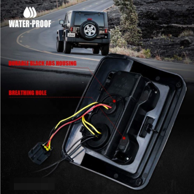 Arrow shape led reversing lamp smoked lens tail light for jeep jk 2007-2015 taillight