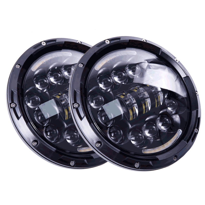 7'' round Jeep jk aftermarket headlights 2007-2018 with high low beam and drl