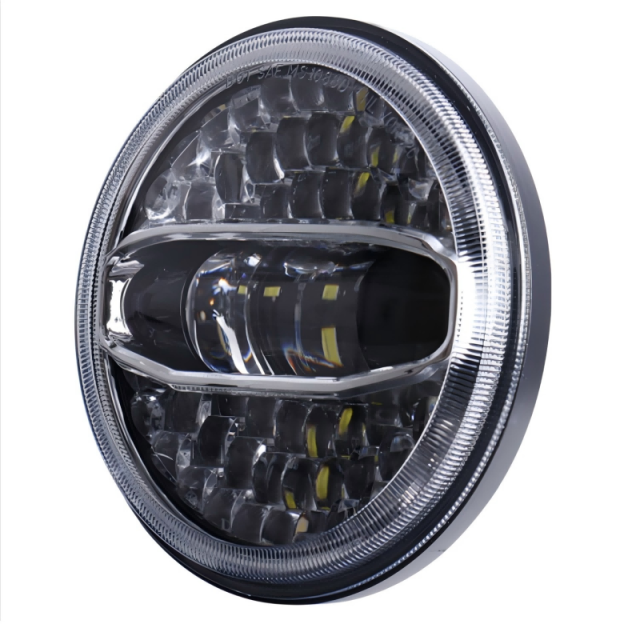 Unique Jepp JL Headlight 7" LED Headlight with Bracket Adaptor Hi Low Beam Headlight with Halo for Jeep JL 2018+