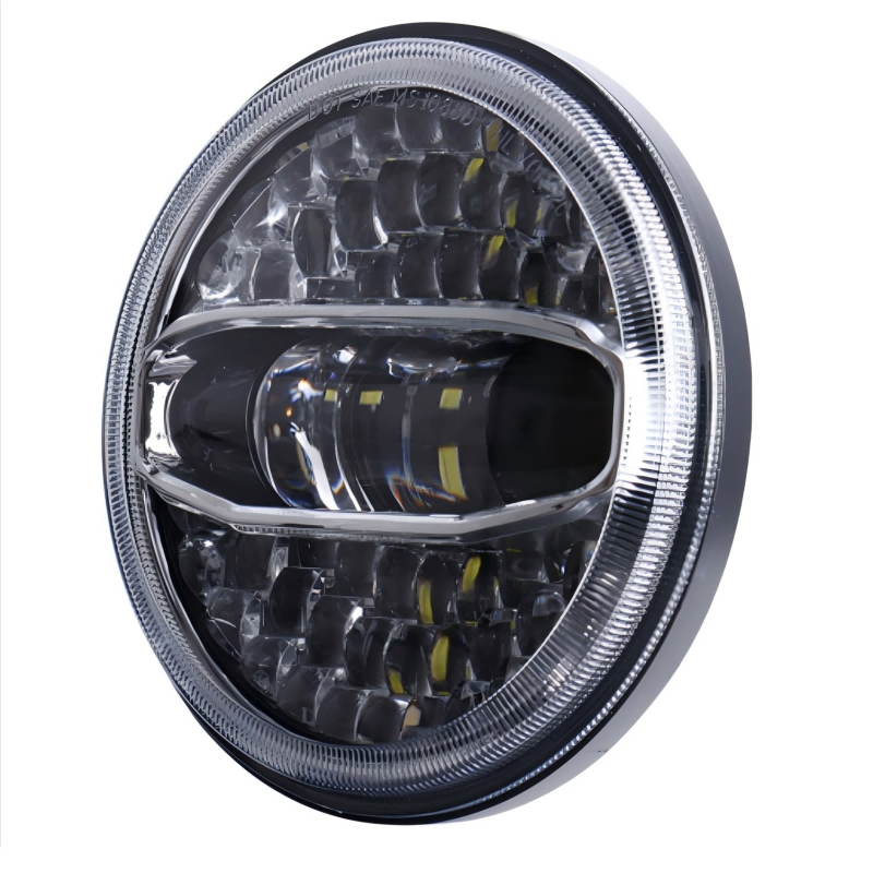 Unique Jepp JL Headlight 7" LED Headlight with Bracket Adaptor Hi Low Beam Headlight with Halo for Jeep JL 2018+