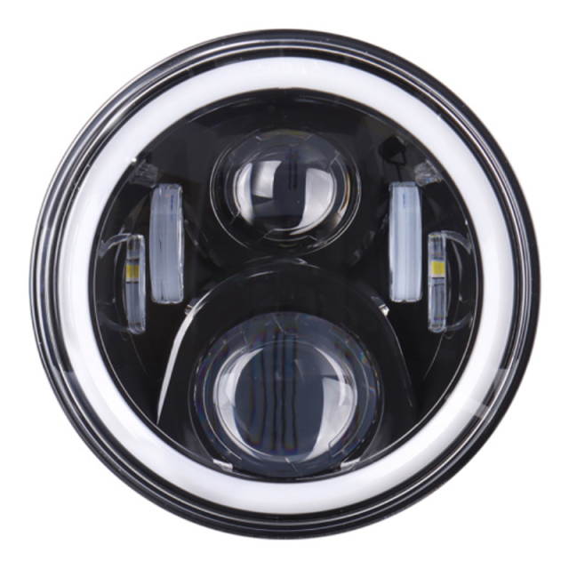 For Lands Rover Defender/Royal Enfield Headlight 7" Led Headlight with DRL Turning for Jeep Wrangler JK JKU CJ TJ