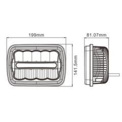 Square 5x7'' inch Led headlight for Jeep YJ Cherokee XJ Auto lighting system car accessories