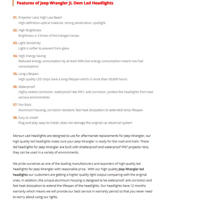 2018 2019 Jeep Wrangler JL Oem Led Headlights 9 inch Jeep JL Oem Led Headlights