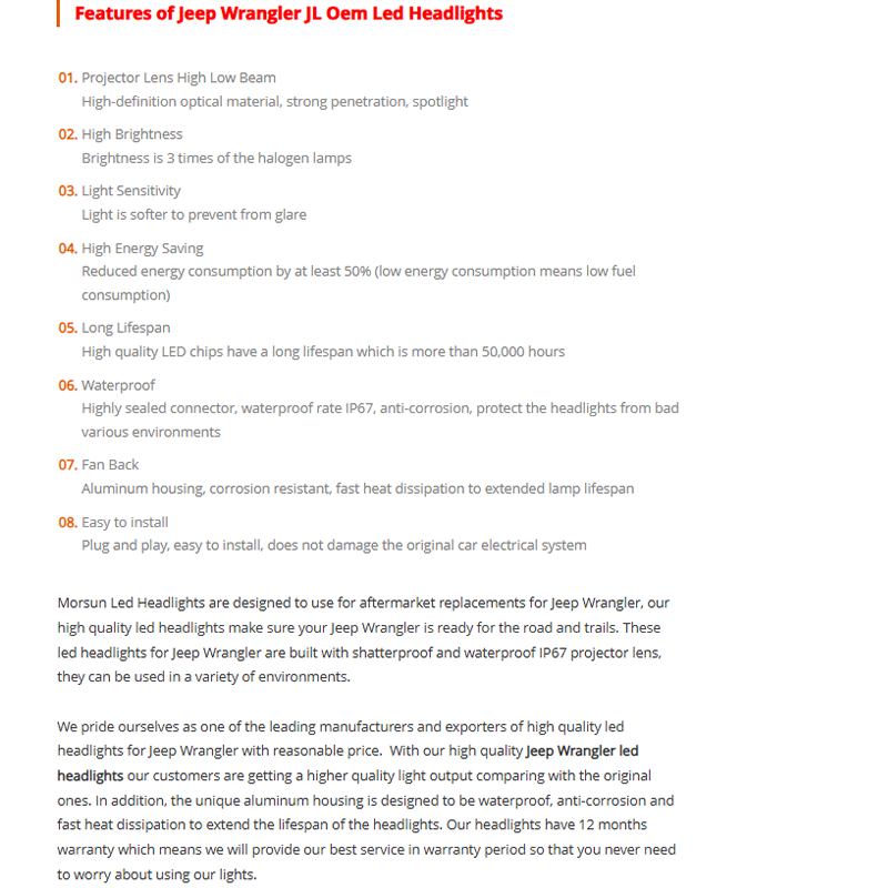 2018 2019 Jeep Wrangler JL Oem Led Headlights 9 inch Jeep JL Oem Led Headlights