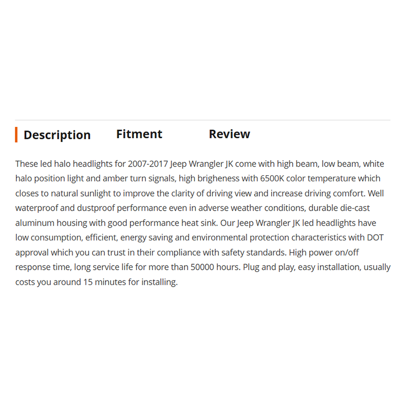 7 inch Round 2007-2017 Jeep Wrangler JK Led Halo Headlights with Amber Turn Signals