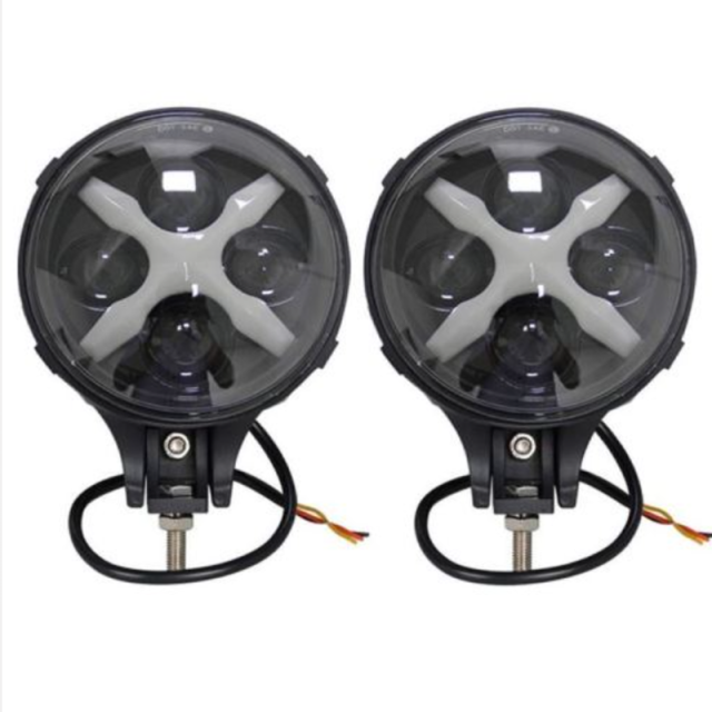 X Shape 6" Round Led Auxiliary Driving Lights for Jeep Wrangler Offroad Amber White Spot Flood Beam Lights