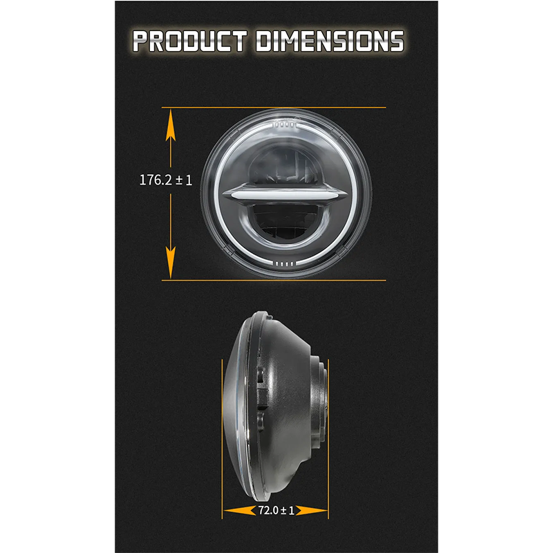 7 Round Led Halo Headlights for 2010 Jeep Wrangler JK JKU with Drl and Amber Turn Signals