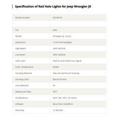 Led Red Halo Lights for Jeep Wrangler JK TJ LJ Red Halo Headlights Jeep Wrangler hi/lo Beam DRL