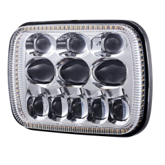 Square 5x7 led headlight for cherokee xj hi/lo beam Reflector led headlamp with angel eye for jeep accessories