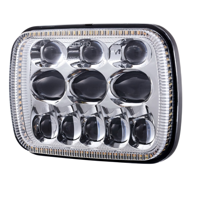 Square 5x7 led headlight for cherokee xj hi/lo beam Reflector led headlamp with angel eye for jeep accessories