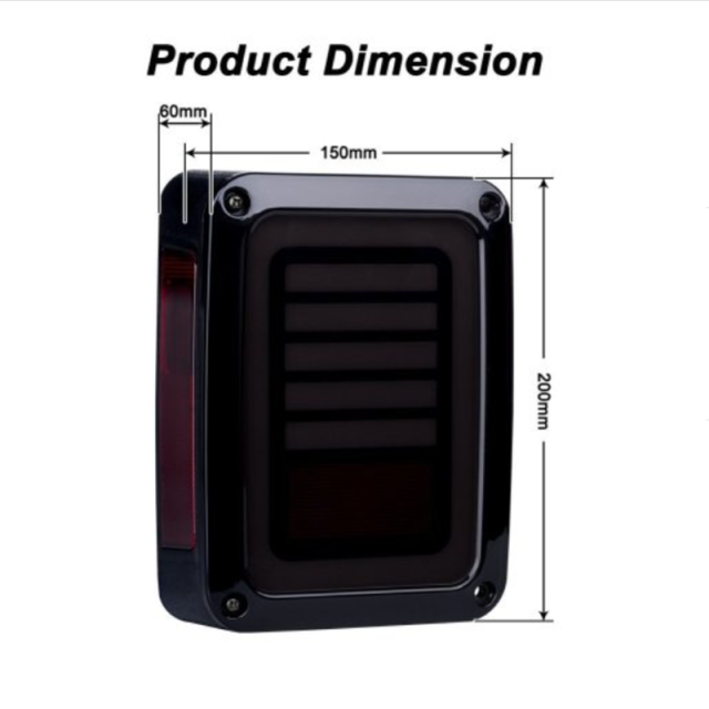 Car LED Tail light 12V smoked Lens Led Stop Tail Lamp for Jeep Wrangler JK