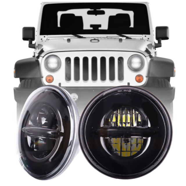 7 inch 45w Jeep Wrangler JK LED Headlight 07-16 Projector Light High Low Beam Driving Lamp