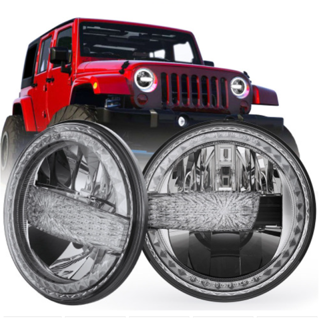 2007-2017 Jeep Wrangler JK Led Headlights Conversion Jeep JKU Led Headlights with White DRL