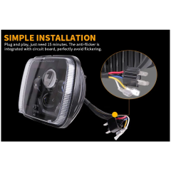 5x7 Lights Rectangular Right Hand Drive Jeep Cherokee Led Headlights RHD American Cars Jeep Wrangler Headlights